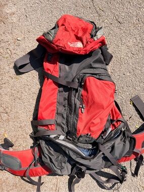 The North Face Red and Gray Outdoor Backpack